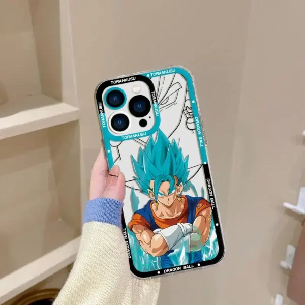 funda iphone silicona goku blue